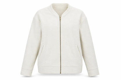 Front view of River Island women’s white jacket coat, size UK 8