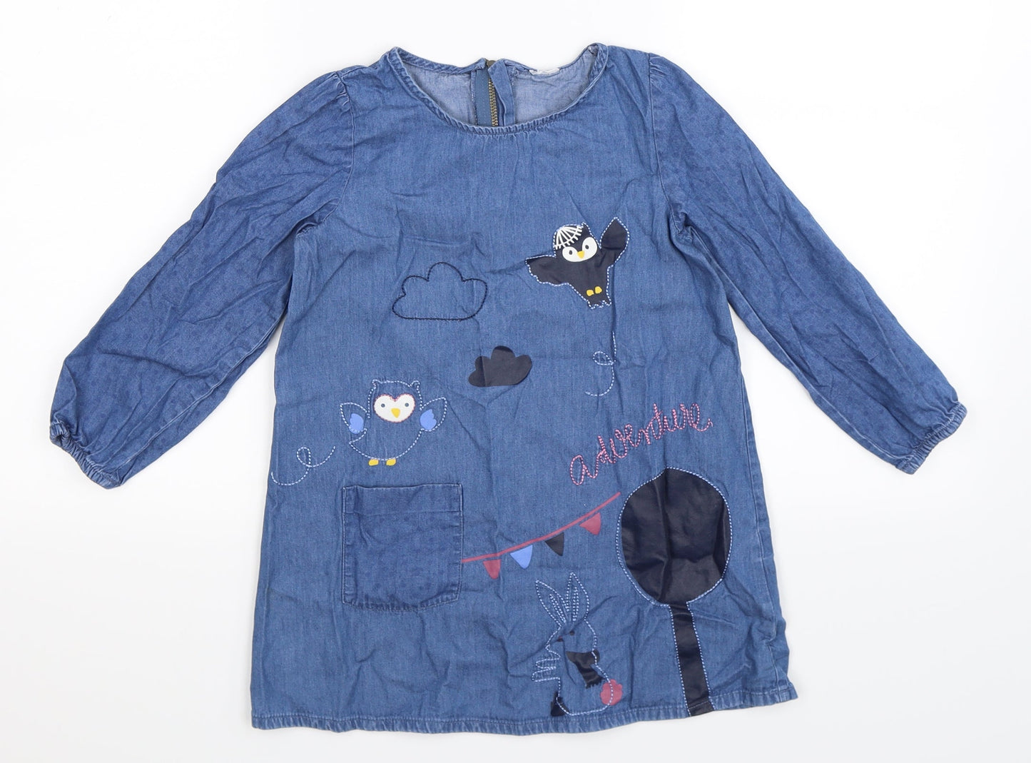 Lindex Girls Blue  Denim Shirt Dress  Size S