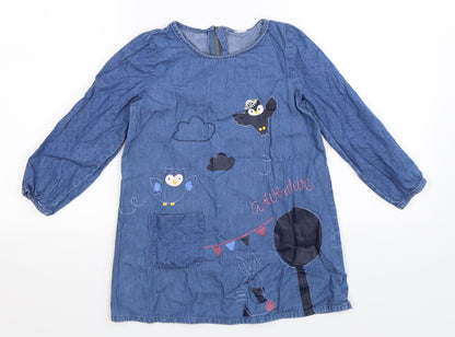 Lindex Girls Blue  Denim Shirt Dress  Size S