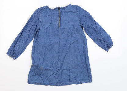 Lindex Girls Blue  Denim Shirt Dress  Size S