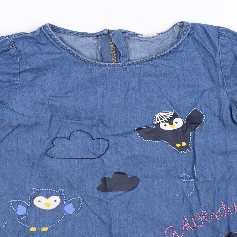 Lindex Girls Blue  Denim Shirt Dress  Size S