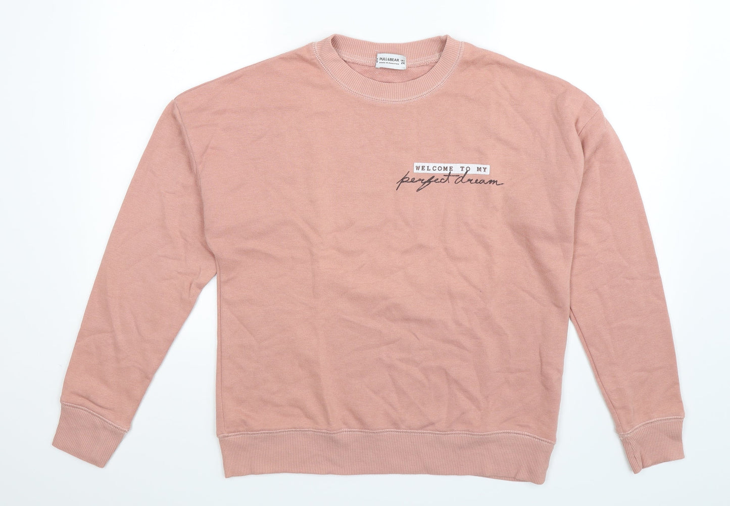 Womens UK Size XS Pull&Bear Beige Pullover Sweatshirt