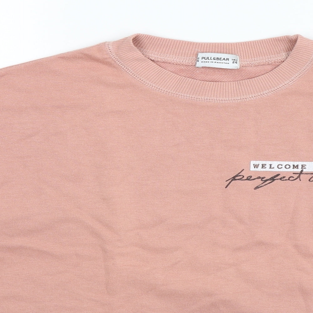 Womens UK Size XS Pull&Bear Beige Pullover Sweatshirt