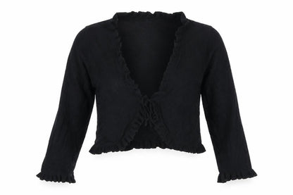 Front view of Wallis women’s black knit cardigan jumper, size UK 10