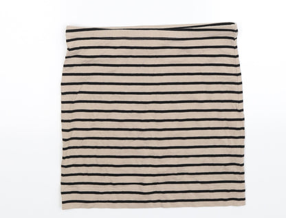 H&M Womens Beige Striped  Mini Skirt Size S