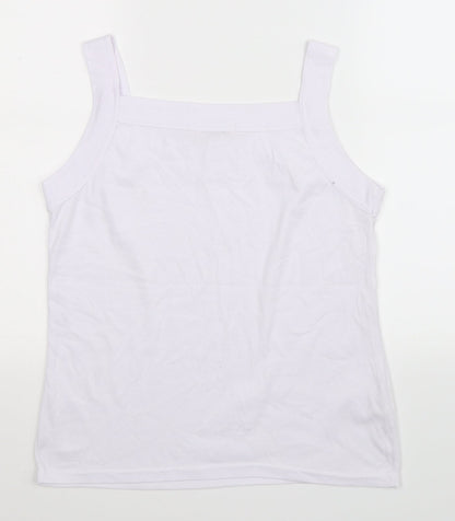 Guodil Womens White   Basic Tank Size XL