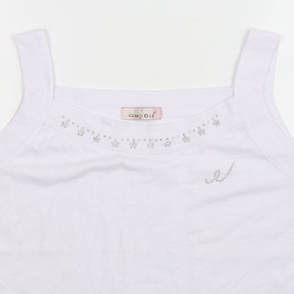 Guodil Womens White   Basic Tank Size XL