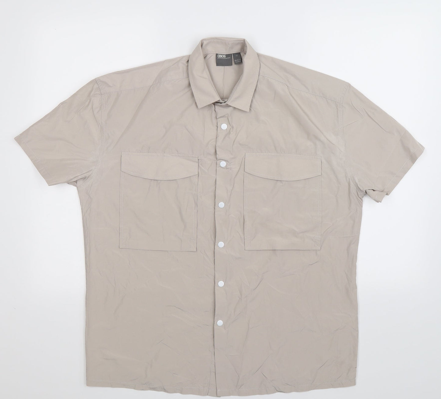 Womens UK Size XS ASOS Grey Basic Button-Up