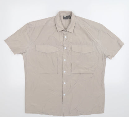 Womens UK Size XS ASOS Grey Basic Button-Up