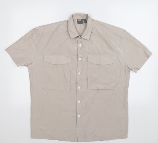 Womens UK Size XS ASOS Grey Basic Button-Up
