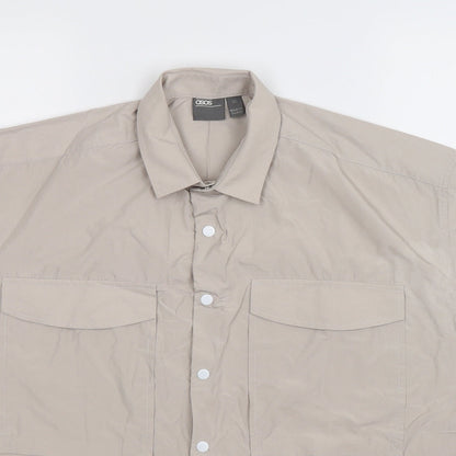 Womens UK Size XS ASOS Grey Basic Button-Up
