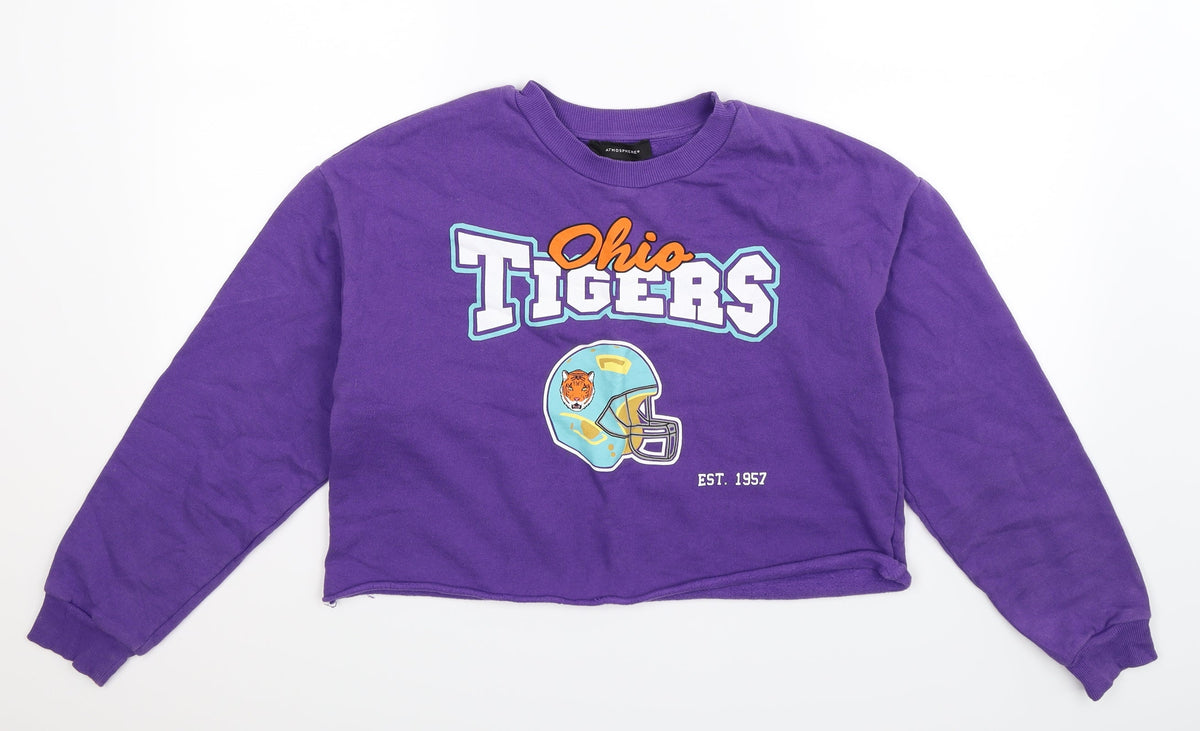 Additional front view of Atmosphere women’s purple pullover sweatshirt, size UK 12