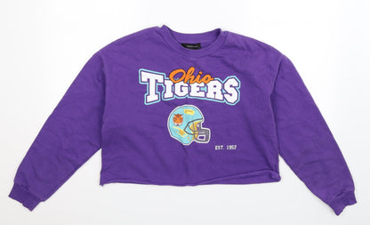 Additional front view of Atmosphere women’s purple pullover sweatshirt, size UK 12