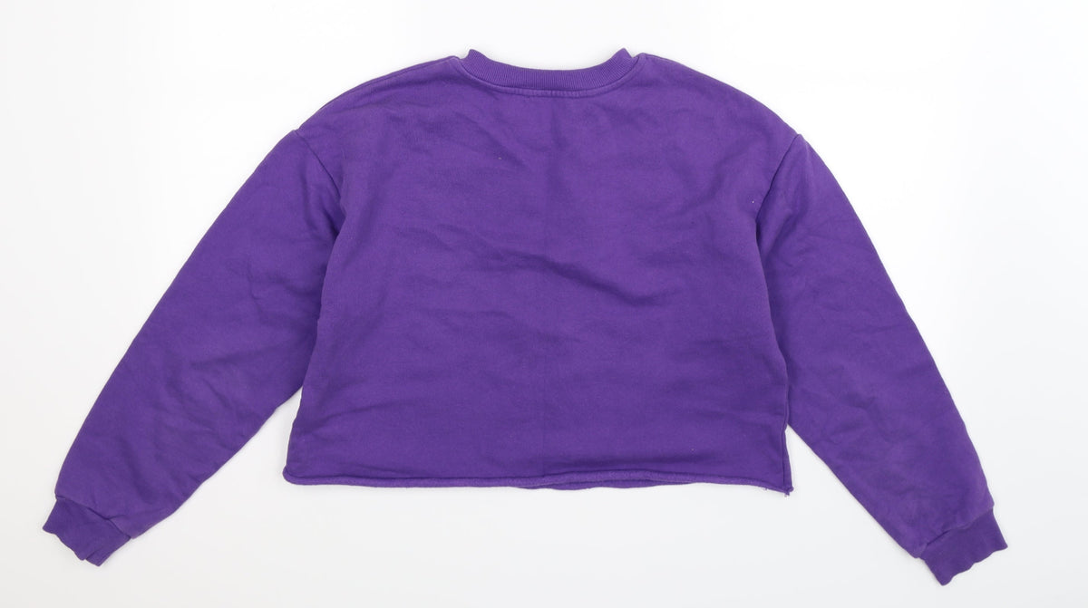 Back view of Atmosphere women’s purple pullover sweatshirt, size UK 12