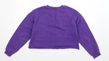 Back view of Atmosphere women’s purple pullover sweatshirt, size UK 12