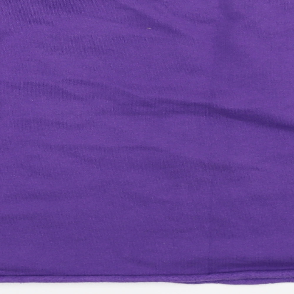 Brand and care label for Atmosphere women’s purple pullover sweatshirt, size UK 12