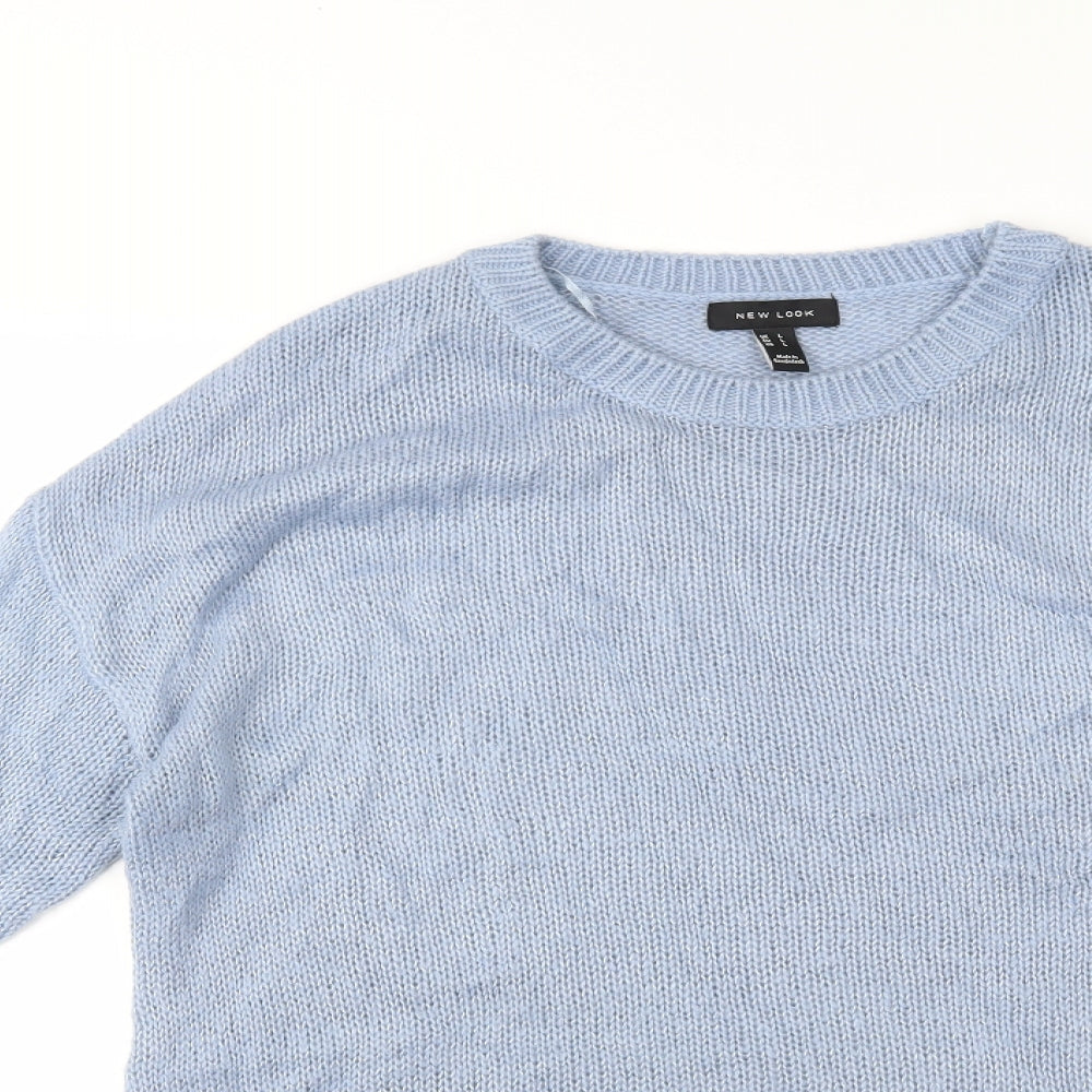 Close-up detail of New Look women’s blue jumper, size L