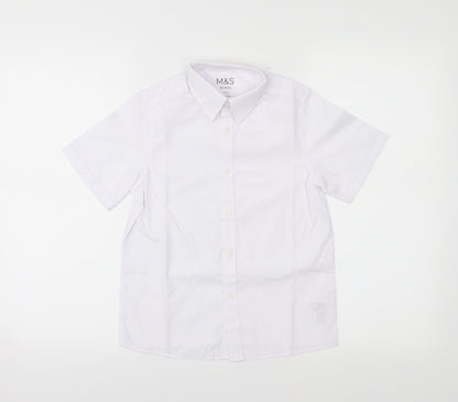 M&S Boys White   Basic Button-Up Size 7-8 Years
