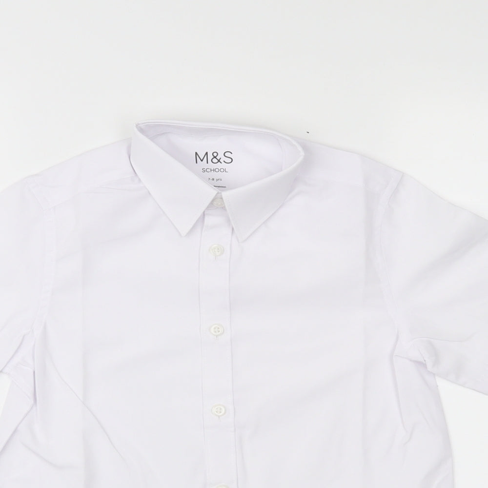 M&S Boys White   Basic Button-Up Size 7-8 Years