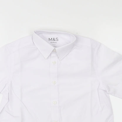 M&S Boys White   Basic Button-Up Size 7-8 Years