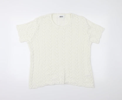 Womens UK Size 20 Afibel White Basic T-Shirt