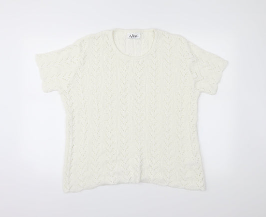Womens UK Size 20 Afibel White Basic T-Shirt