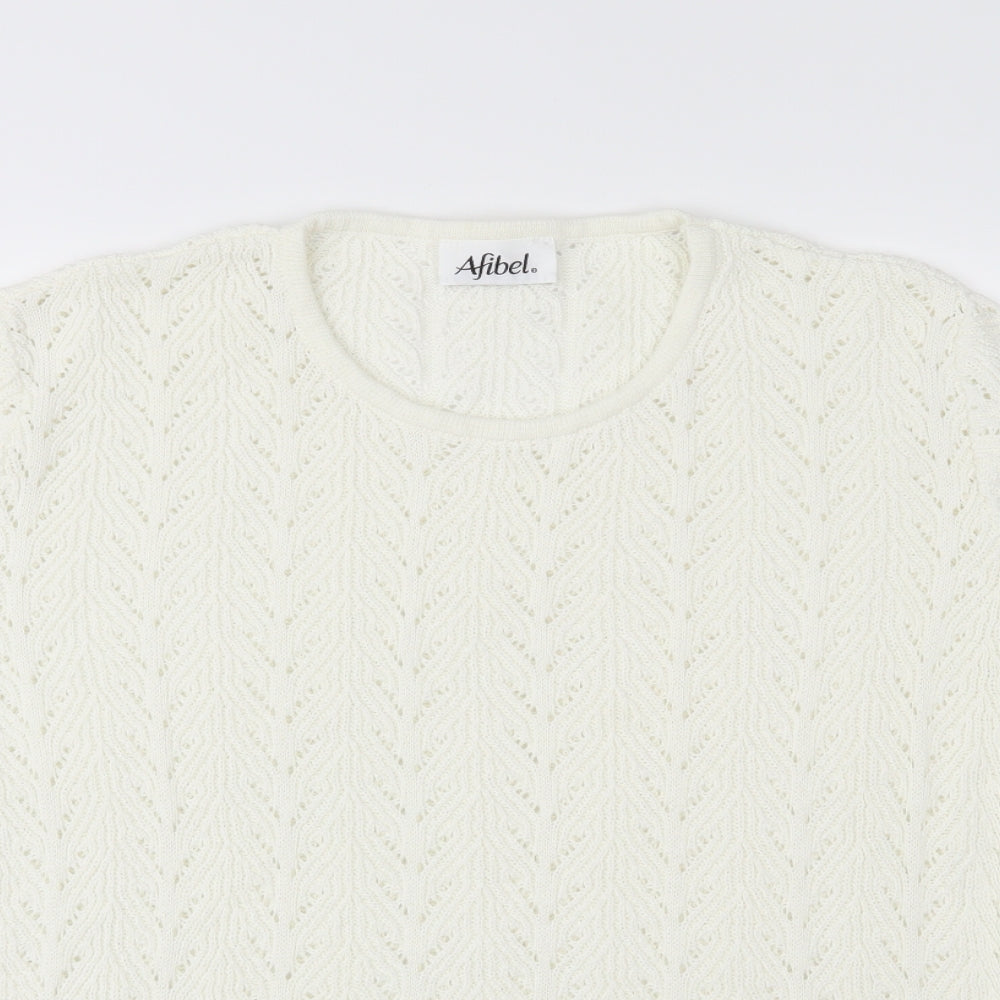 Womens UK Size 20 Afibel White Basic T-Shirt