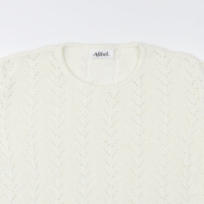 Womens UK Size 20 Afibel White Basic T-Shirt