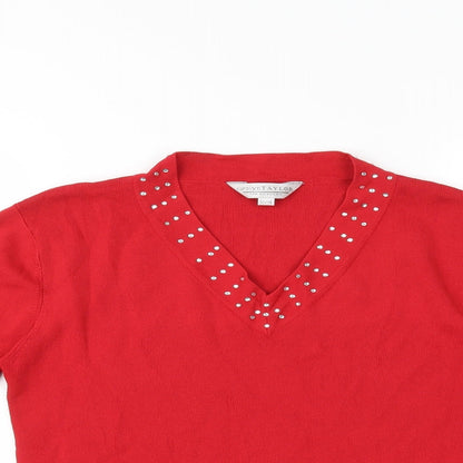 Carolyn Taylor Womens Red   Basic T-Shirt Size 12