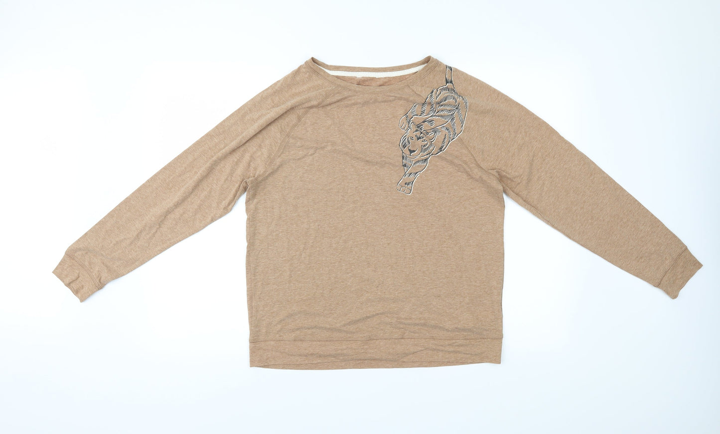 Womens UK Size 14 M&S Beige Basic T-Shirt