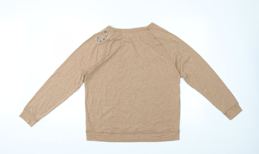 M&S Womens Beige   Basic T-Shirt Size 14