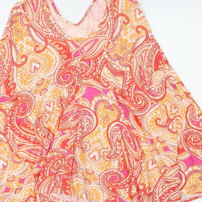 Womens UK Size 8 Boohoo Orange Basic Tank