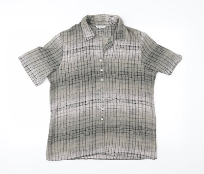 Womens UK Size 14 Berkertex Grey Basic Button-Up