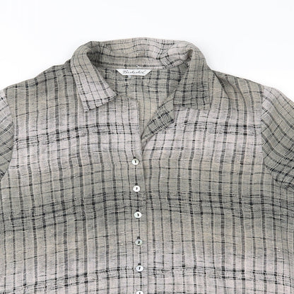 Womens UK Size 14 Berkertex Grey Basic Button-Up