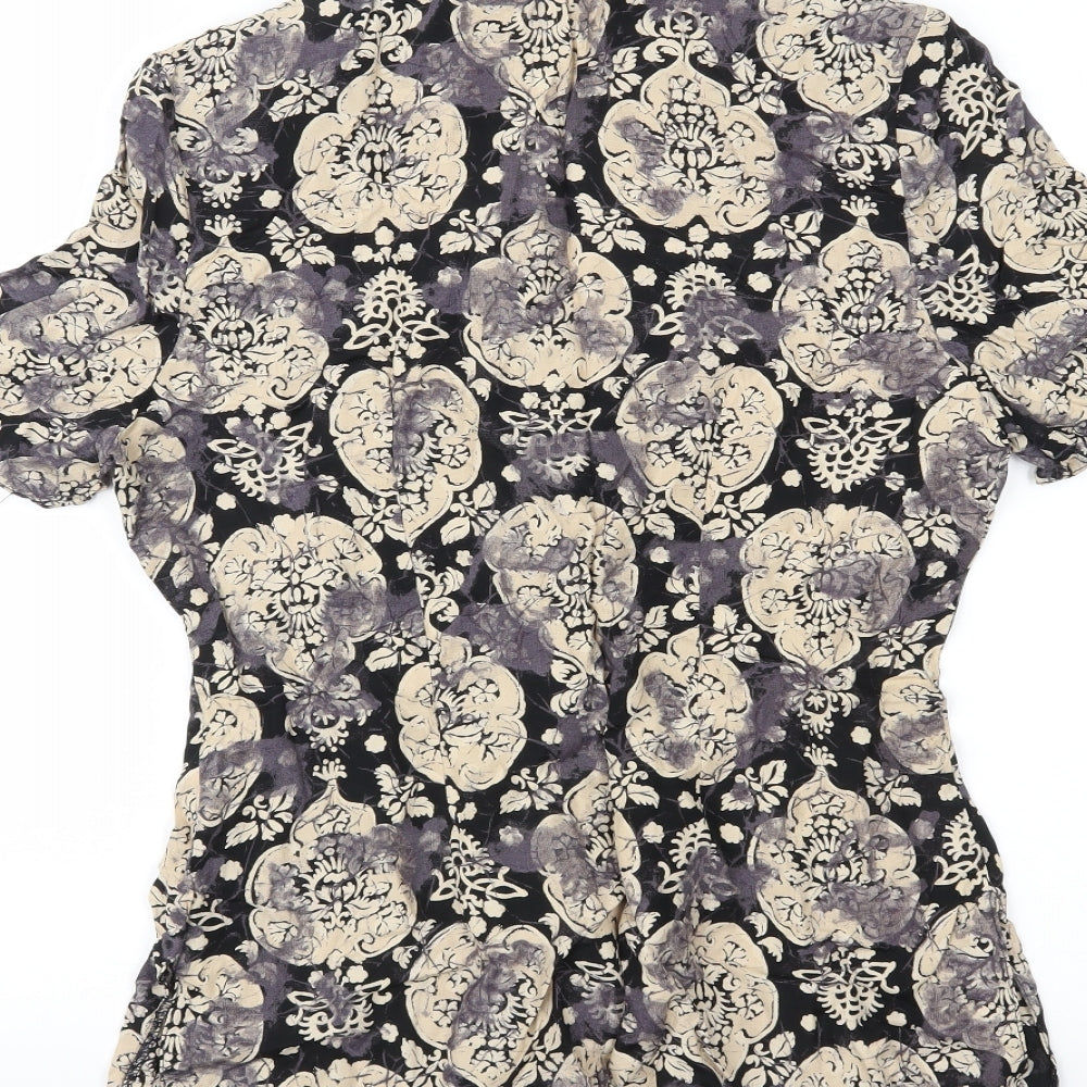 Womens UK Size 10 BHS Black Basic Button-Up