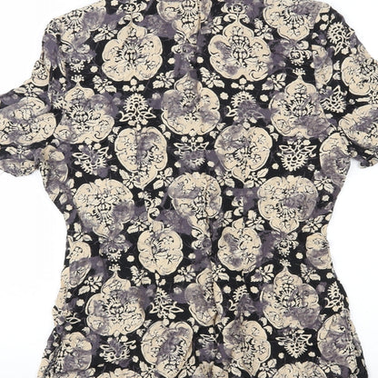 Womens UK Size 10 BHS Black Basic Button-Up
