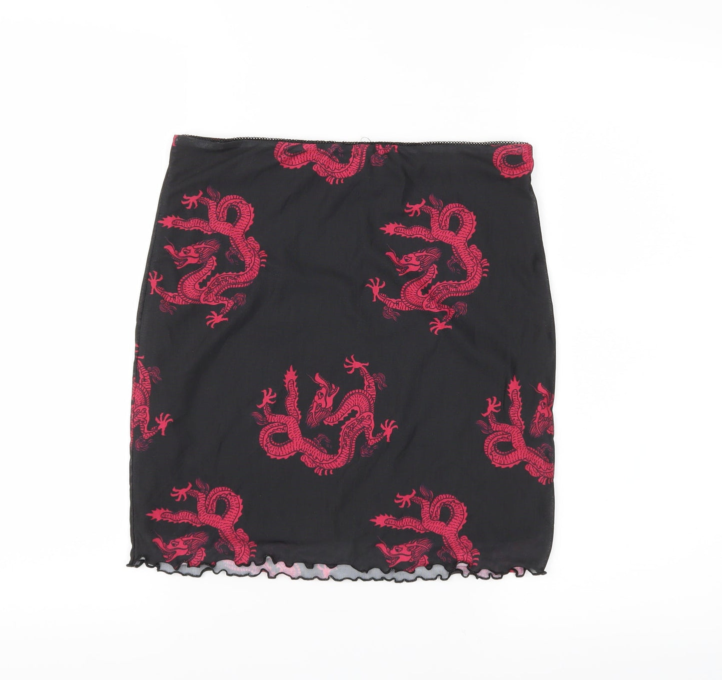 SheIn Womens Black Animal Print  Mini Skirt Size M