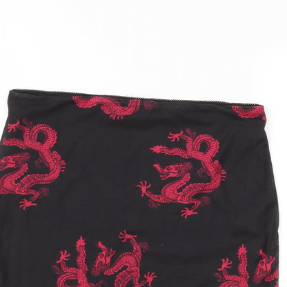 SheIn Womens Black Animal Print  Mini Skirt Size M