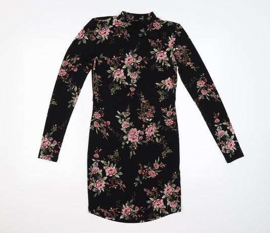 FOREVER 21 Womens Black Floral Knit Bodycon  Size S