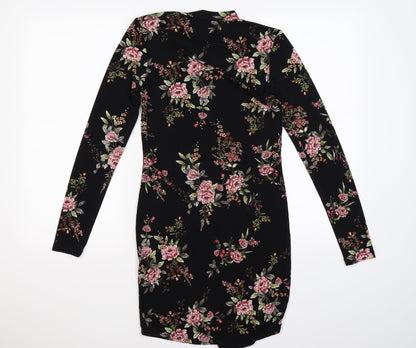 FOREVER 21 Womens Black Floral Knit Bodycon  Size S