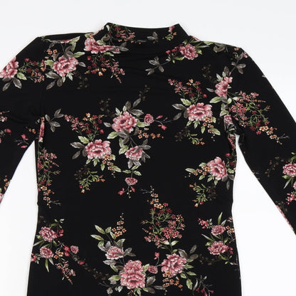 FOREVER 21 Womens Black Floral Knit Bodycon  Size S