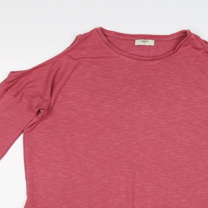 Papaya Womens Pink  Knit Pullover Jumper Size S  - cold shoudlers