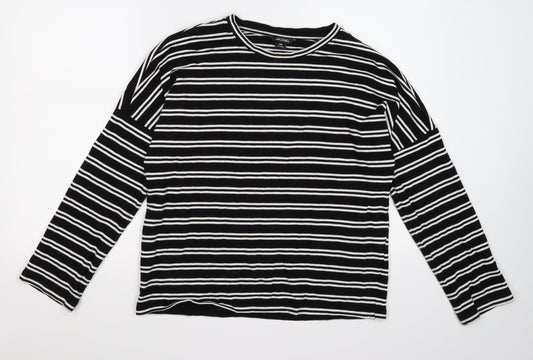 Monki Womens Black Striped Knit Pullover Jumper Size 2XS