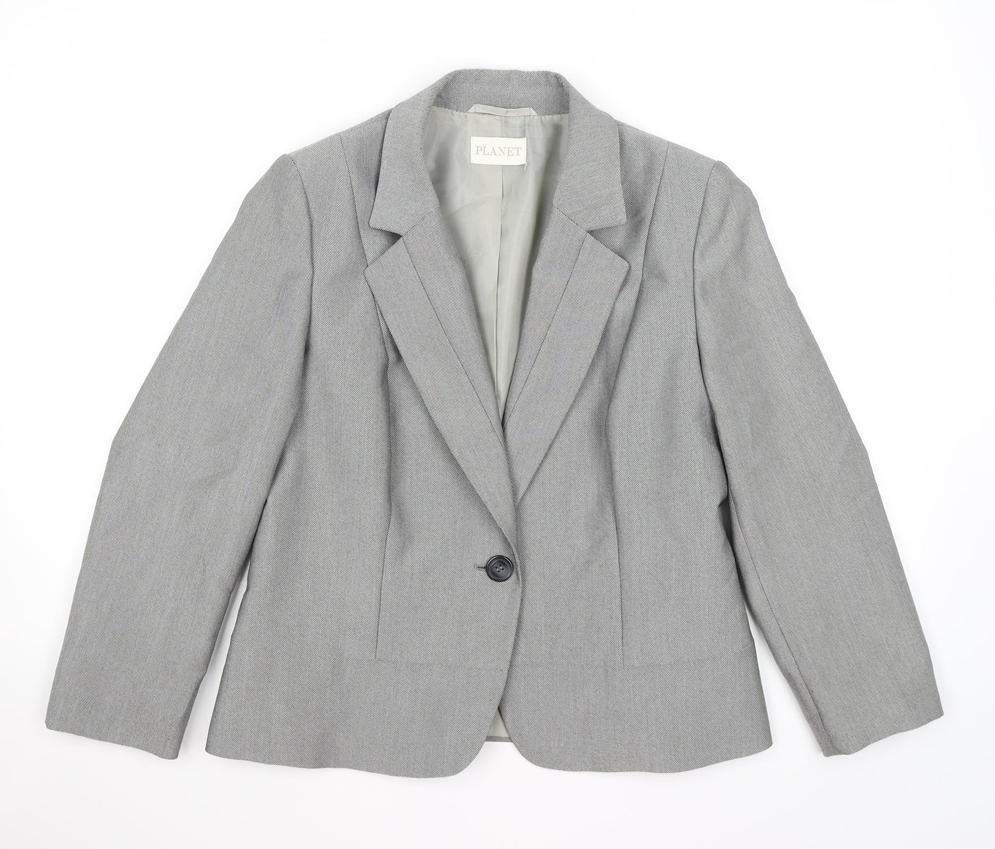 Womens UK Size 12 planet Regular Grey Blazer