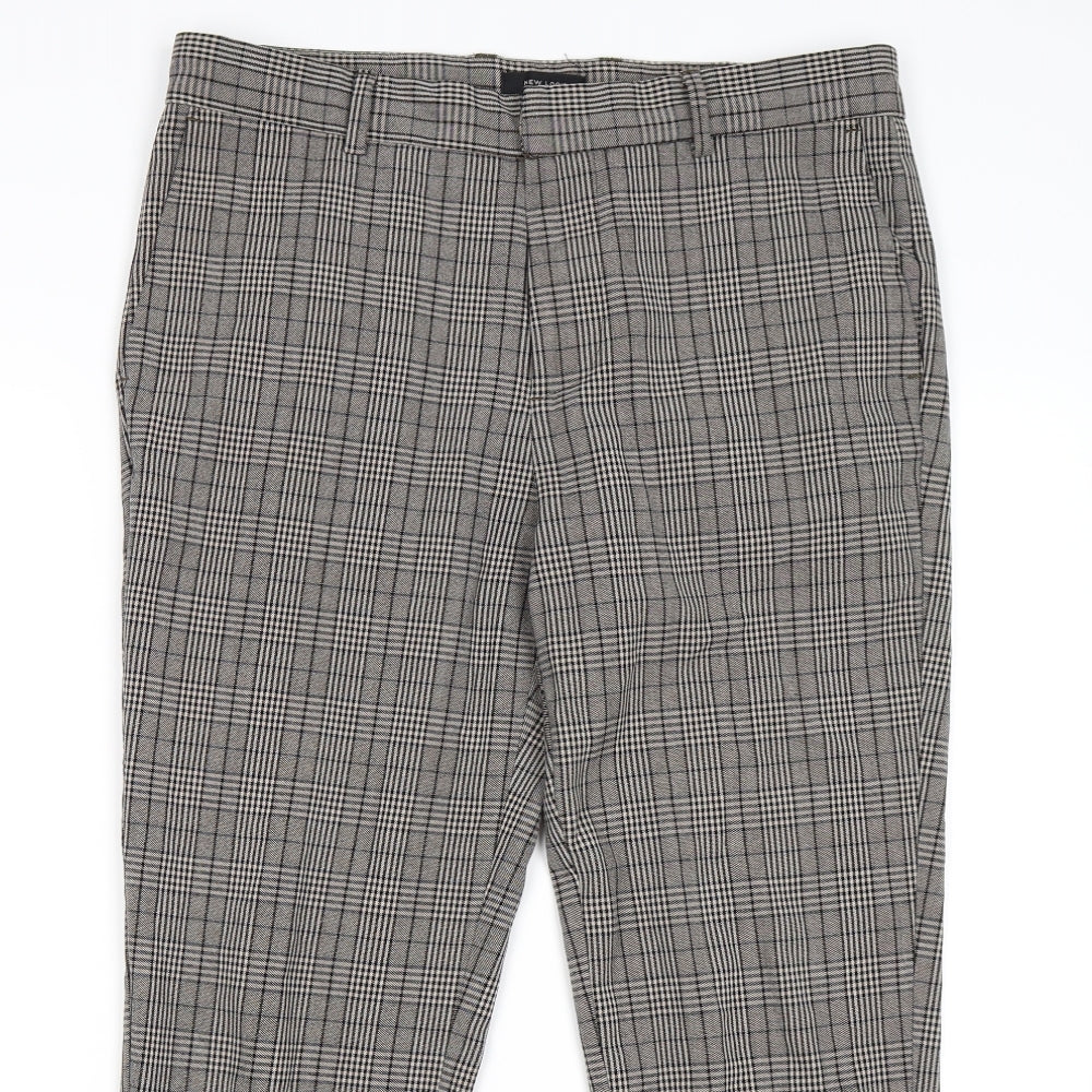 New Look Mens Brown Check  Dress Pants Trousers Size 32 L30 in