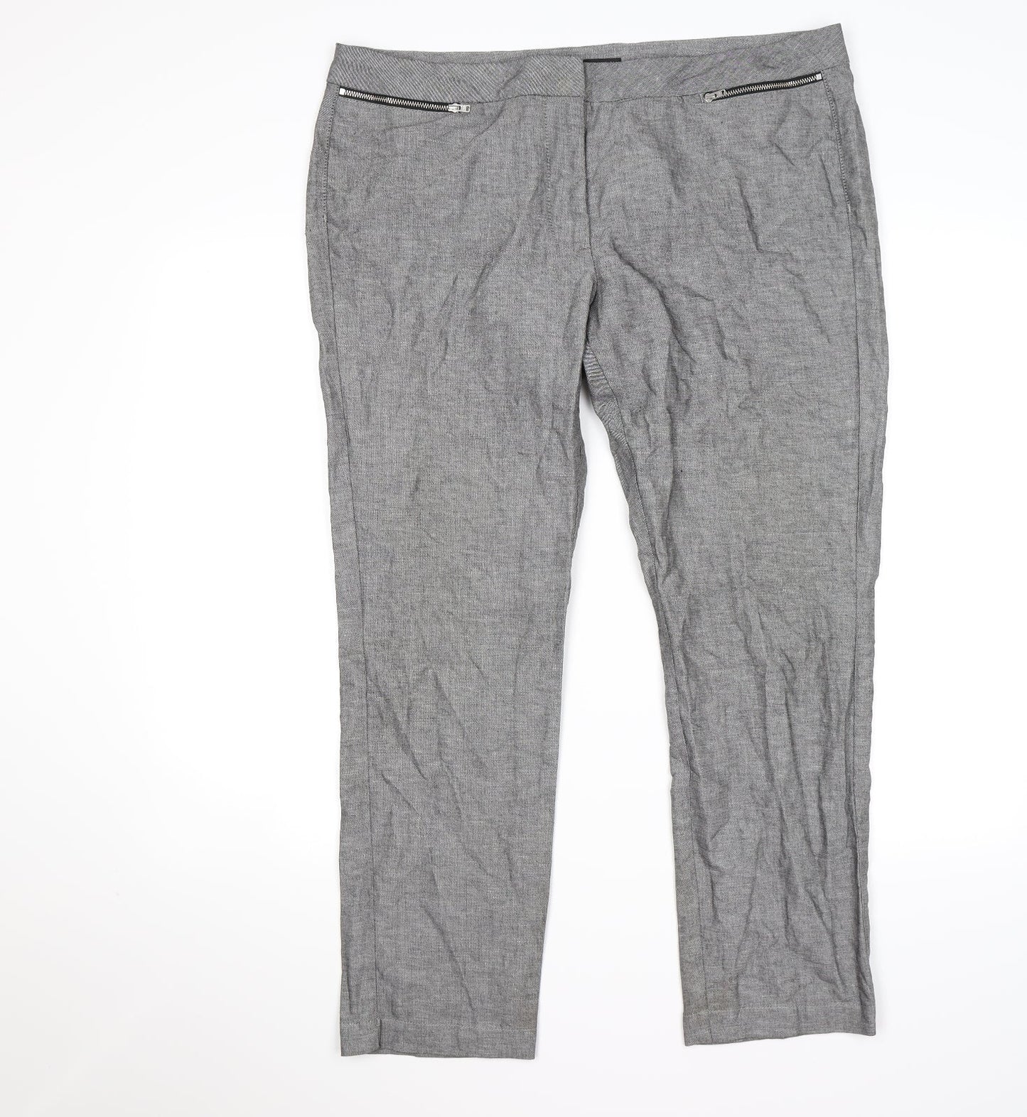Womens UK Size 16 Marks and Spencer Regular Fit  Grey Trousers