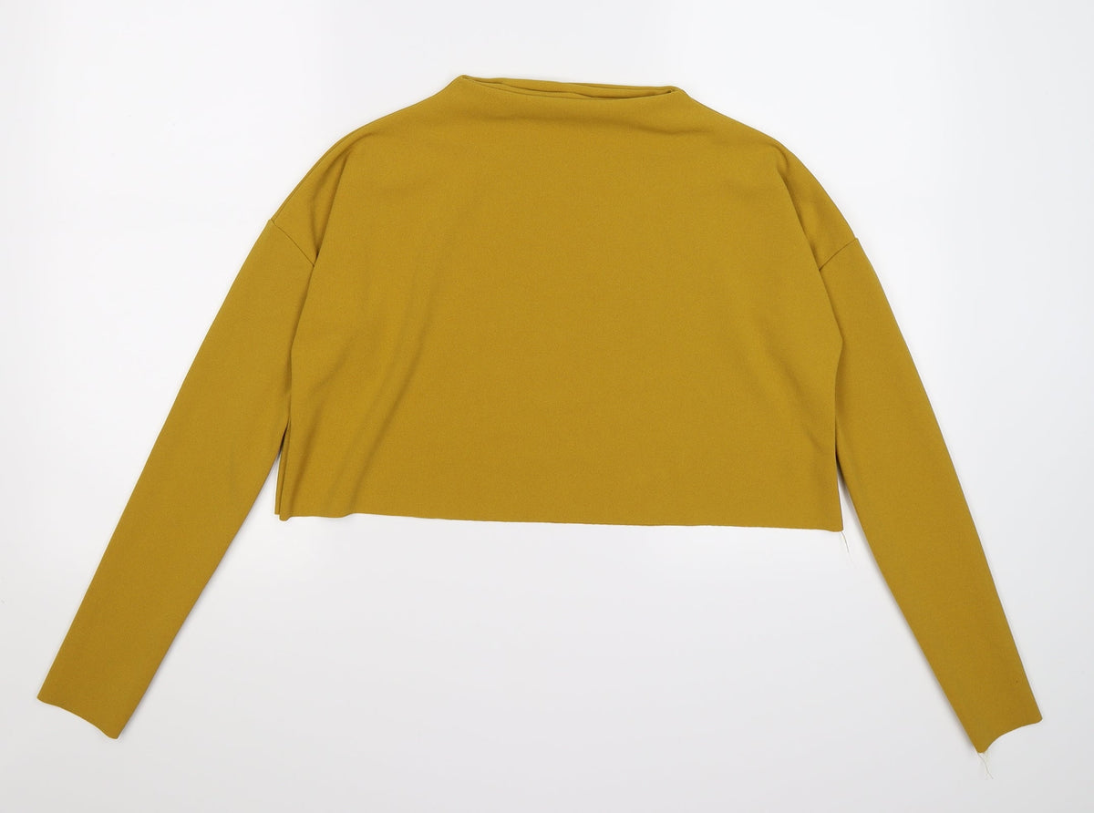 Additional front view of Missguided women’s yellow jumper, size UK 8, - cropped