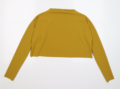 Additional front view of Missguided women’s yellow jumper, size UK 8, - cropped
