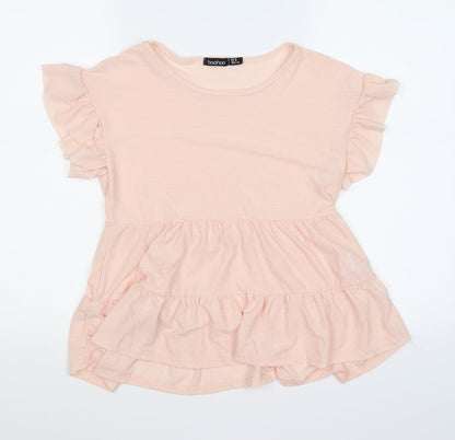 Womens UK Size 6 Boohoo Pink Tunic T-Shirt