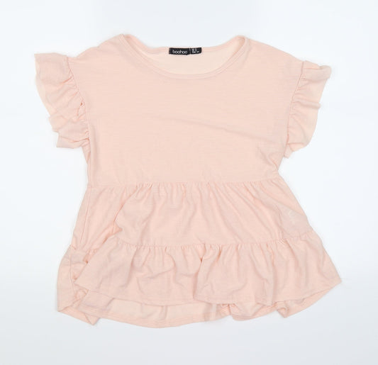 Womens UK Size 6 Boohoo Pink Tunic T-Shirt